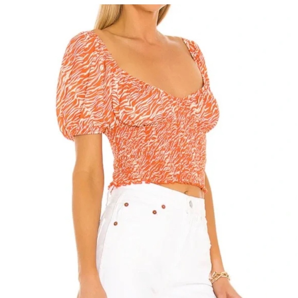 RESA Orange Zebra Print Crop Top